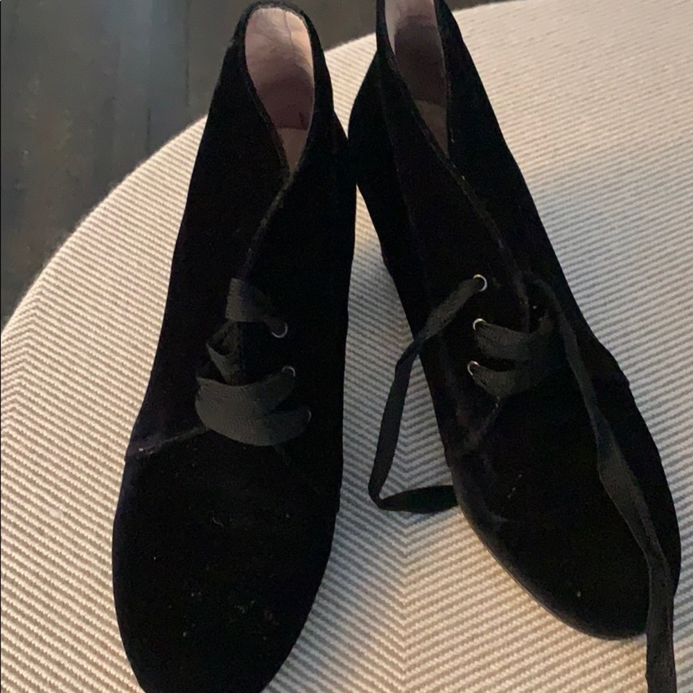 Black velvet booties